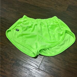 Tiger Friday Women's Neon Green Velour-Like Shorts Size Adult Small